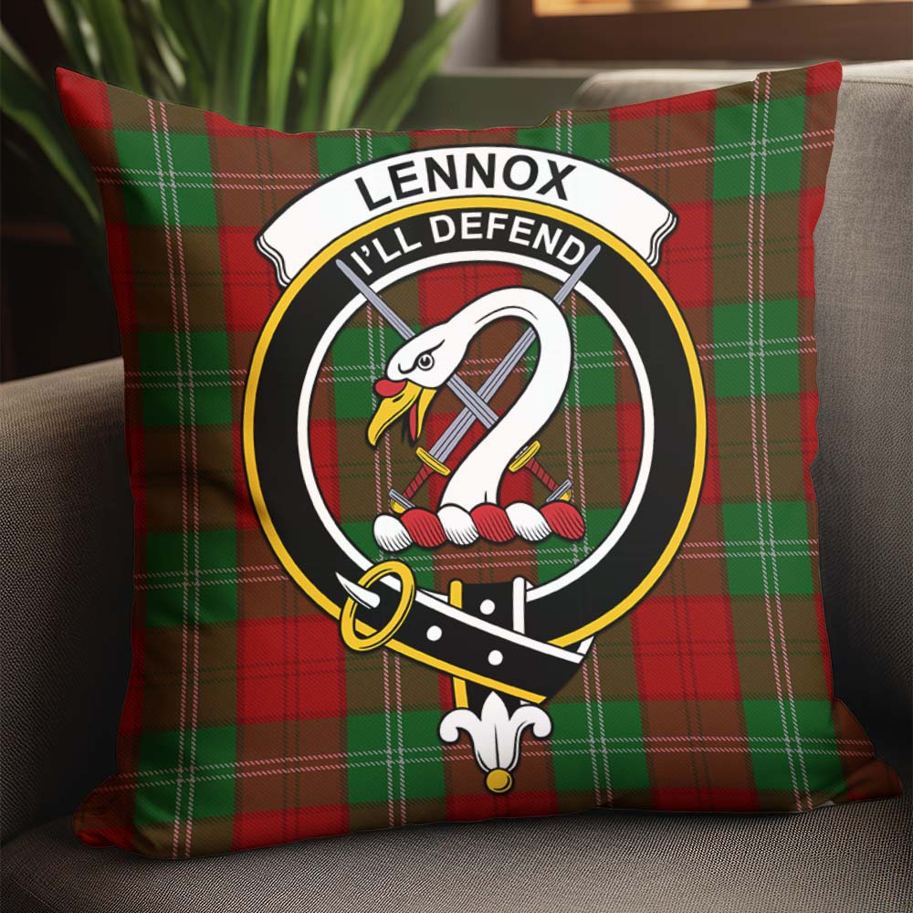 Lennox Tartan Pillow Cover with Family Crest - Tartanvibesclothing