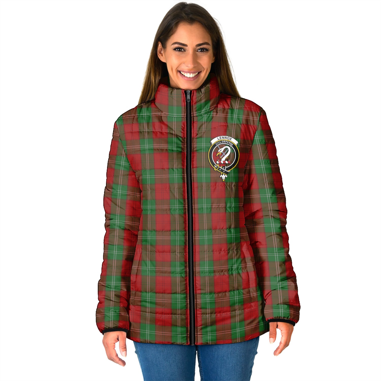 Lennox Tartan Padded Jacket with Family Crest - Tartan Vibes Clothing