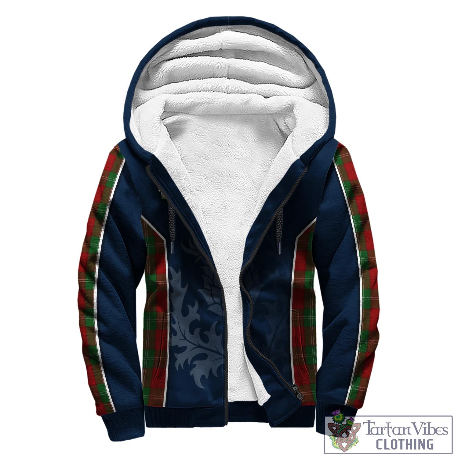 Tartan Vibes Clothing Lennox Tartan Sherpa Hoodie with Family Crest and Scottish Thistle Vibes Sport Style