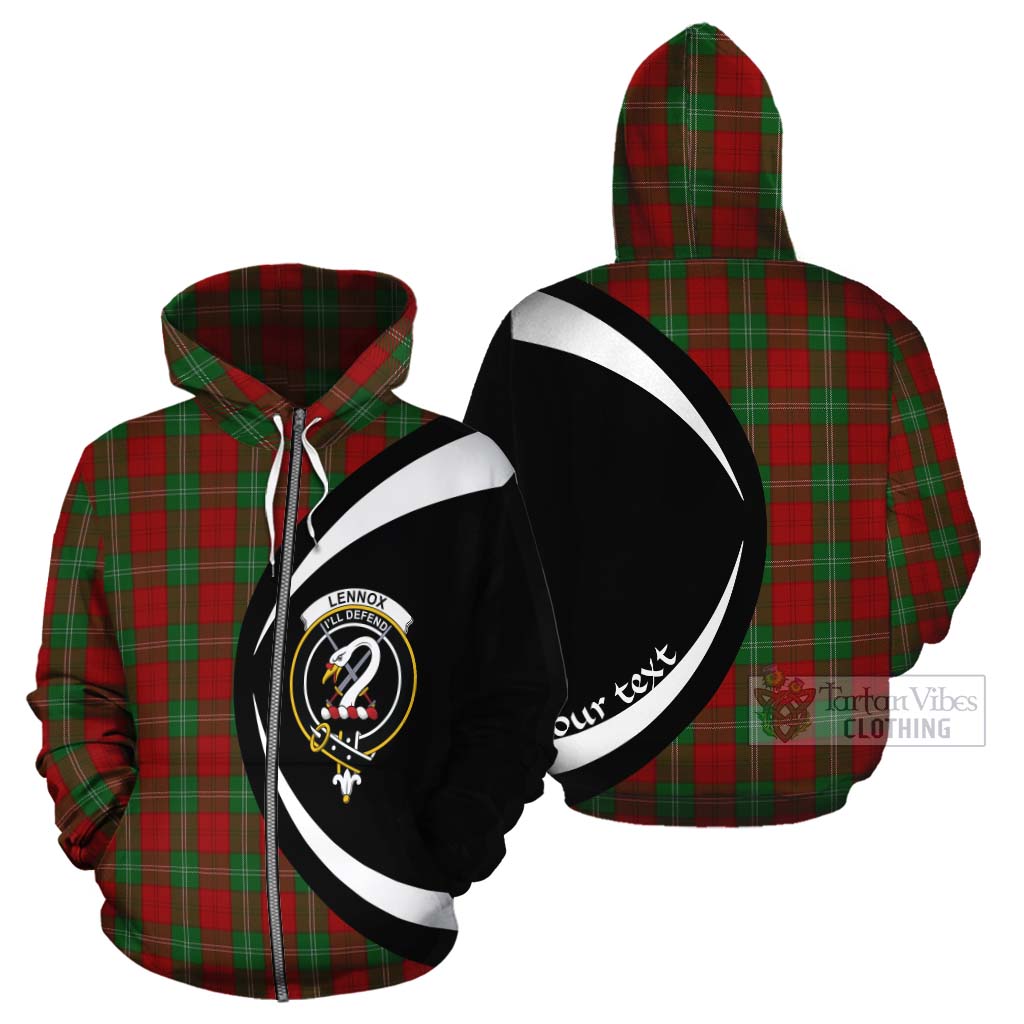 Tartan Vibes Clothing Lennox Tartan Cotton Hoodie with Family Crest Circle Style