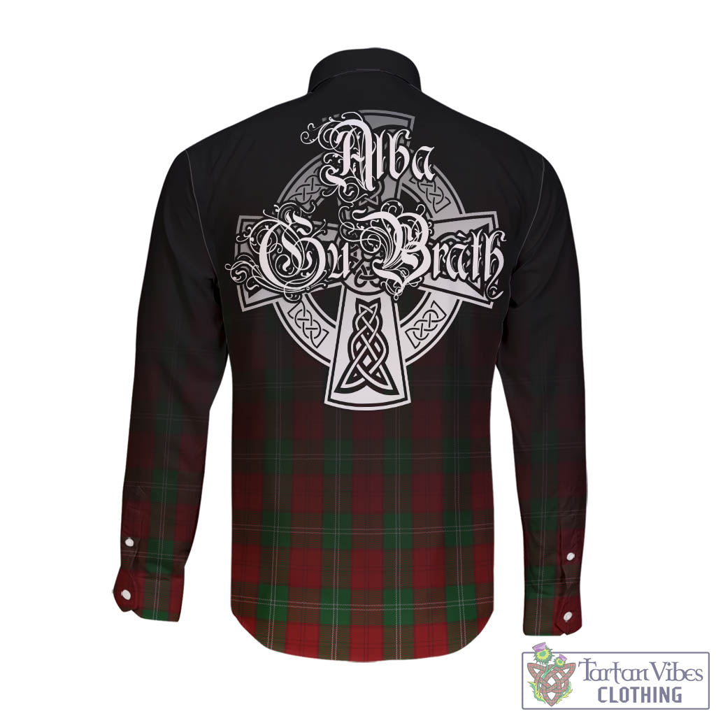 Tartan Vibes Clothing Lennox Tartan Long Sleeve Button Up Featuring Alba Gu Brath Family Crest Celtic Inspired