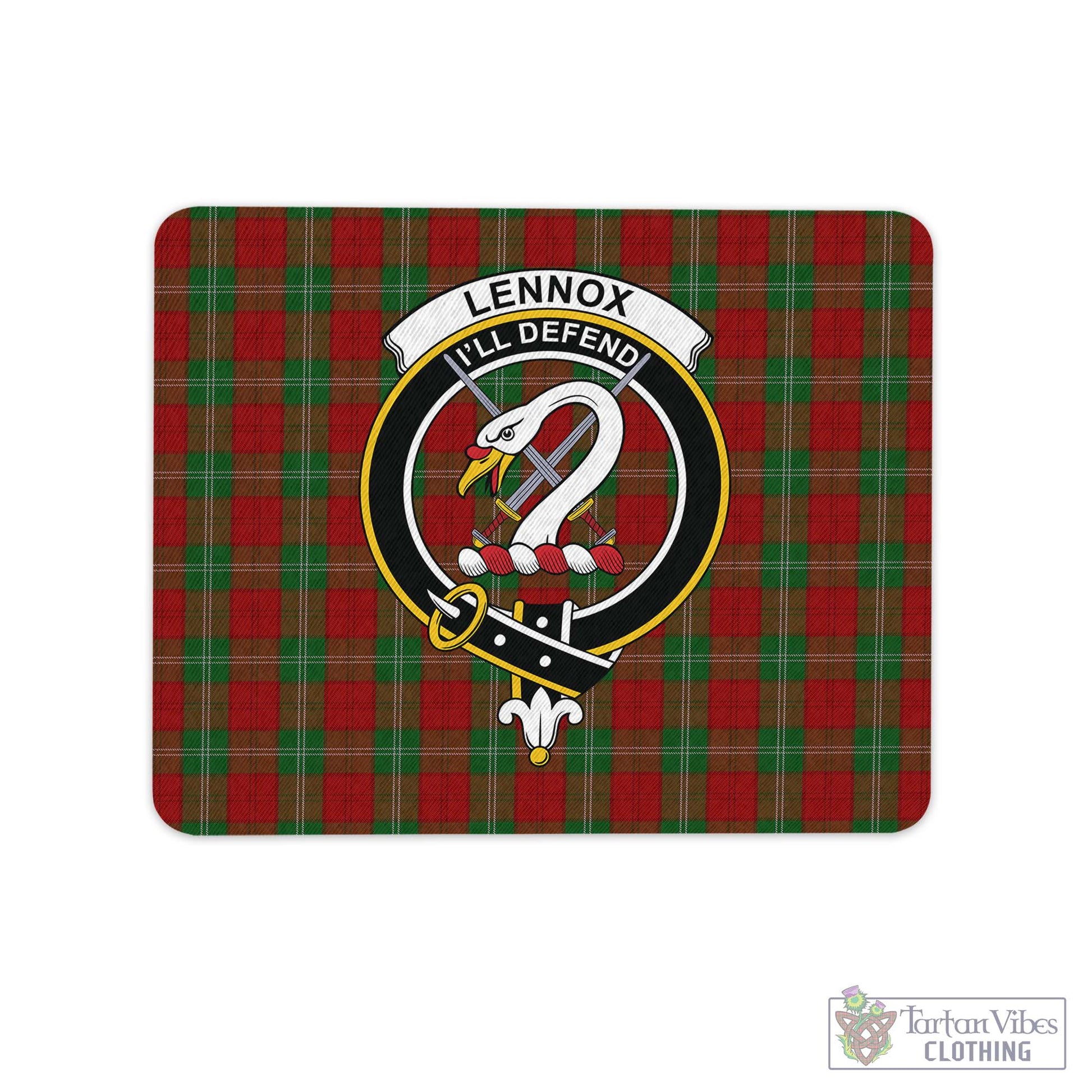 Tartan Vibes Clothing Lennox Tartan Mouse Pad with Family Crest