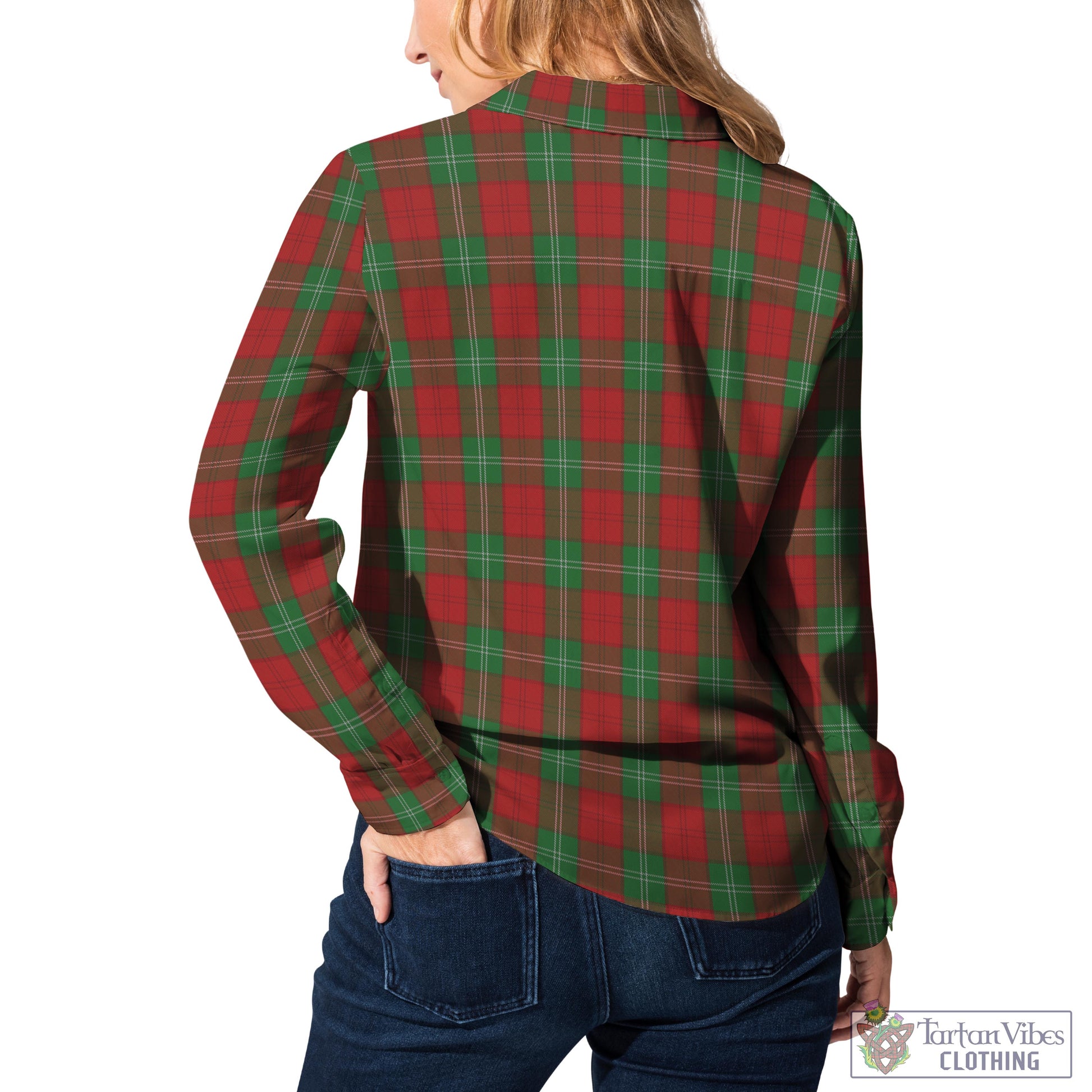 Tartan Vibes Clothing Lennox Tartan Womens Casual Shirt with Family Crest