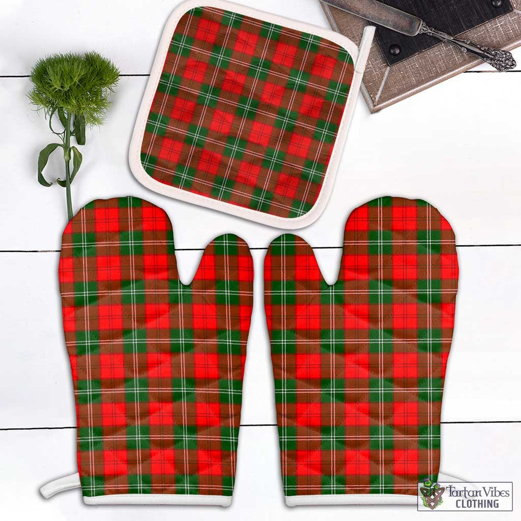 Lennox Modern Tartan Combo Oven Mitt & Pot-Holder Combo 1 Oven Mitt & 1 Pot-Holder White - Tartan Vibes Clothing