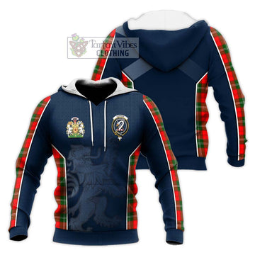 Lennox Modern Tartan Knitted Hoodie with Family Crest and Lion Rampant Vibes Sport Style