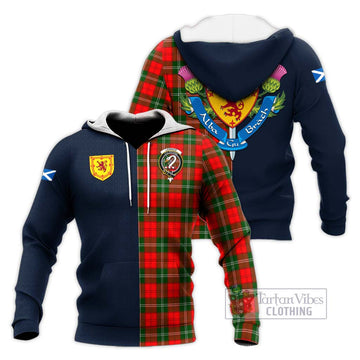 Lennox Modern Tartan Knitted Hoodie Alba with Scottish Lion Royal Arm Half Style