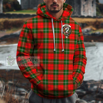 Lennox Modern Tartan Cotton Hoodie with Family Crest