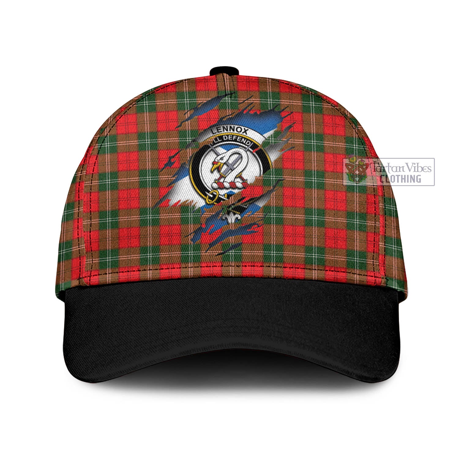 Tartan Vibes Clothing Lennox Modern Tartan Classic Cap with Family Crest In Me Style