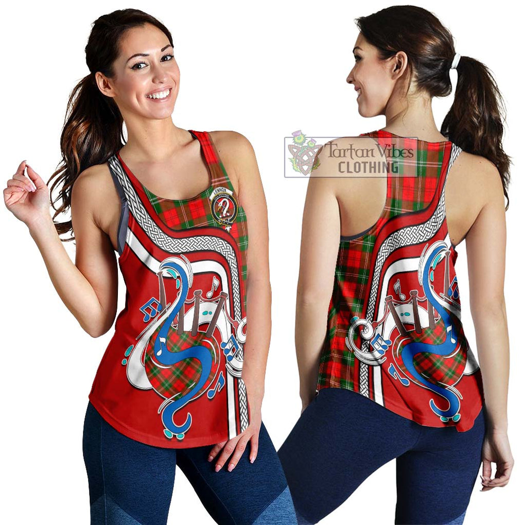 Lennox Modern Tartan Women's Racerback Tanks with Epic Bagpipe Style 4XL - Tartanvibesclothing Shop