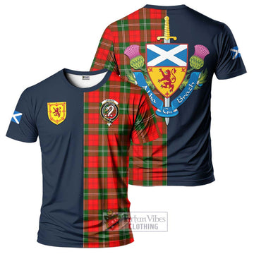 Lennox Modern Tartan T-Shirt Alba with Scottish Lion Royal Arm Half Style