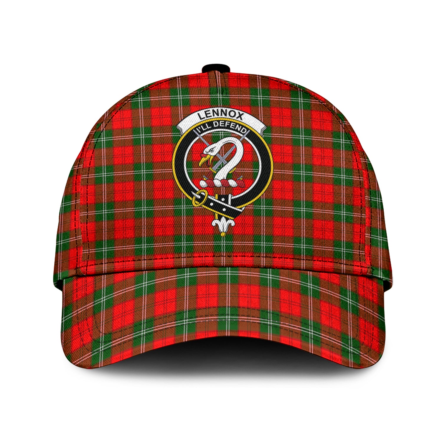 Lennox Modern Tartan Classic Cap with Family Crest Classic Cap Universal Fit - Tartan Vibes Clothing