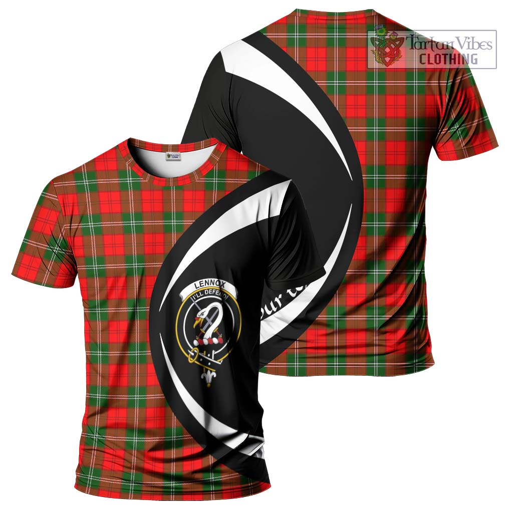 Tartan Vibes Clothing Lennox Modern Tartan T-Shirt with Family Crest Circle Style