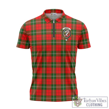 Lennox Modern Tartan Zipper Polo Shirt with Family Crest