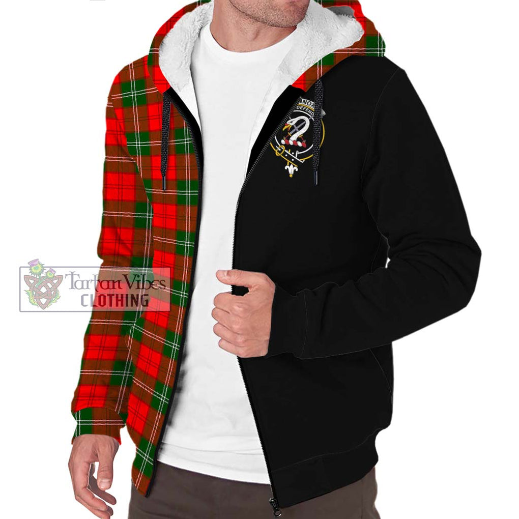 Lennox Modern Tartan Sherpa Hoodie with Family Crest and Half Of Me Style Unisex S - Tartanvibesclothing Shop