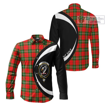 Lennox Modern Tartan Long Sleeve Button Up with Family Crest Circle Style