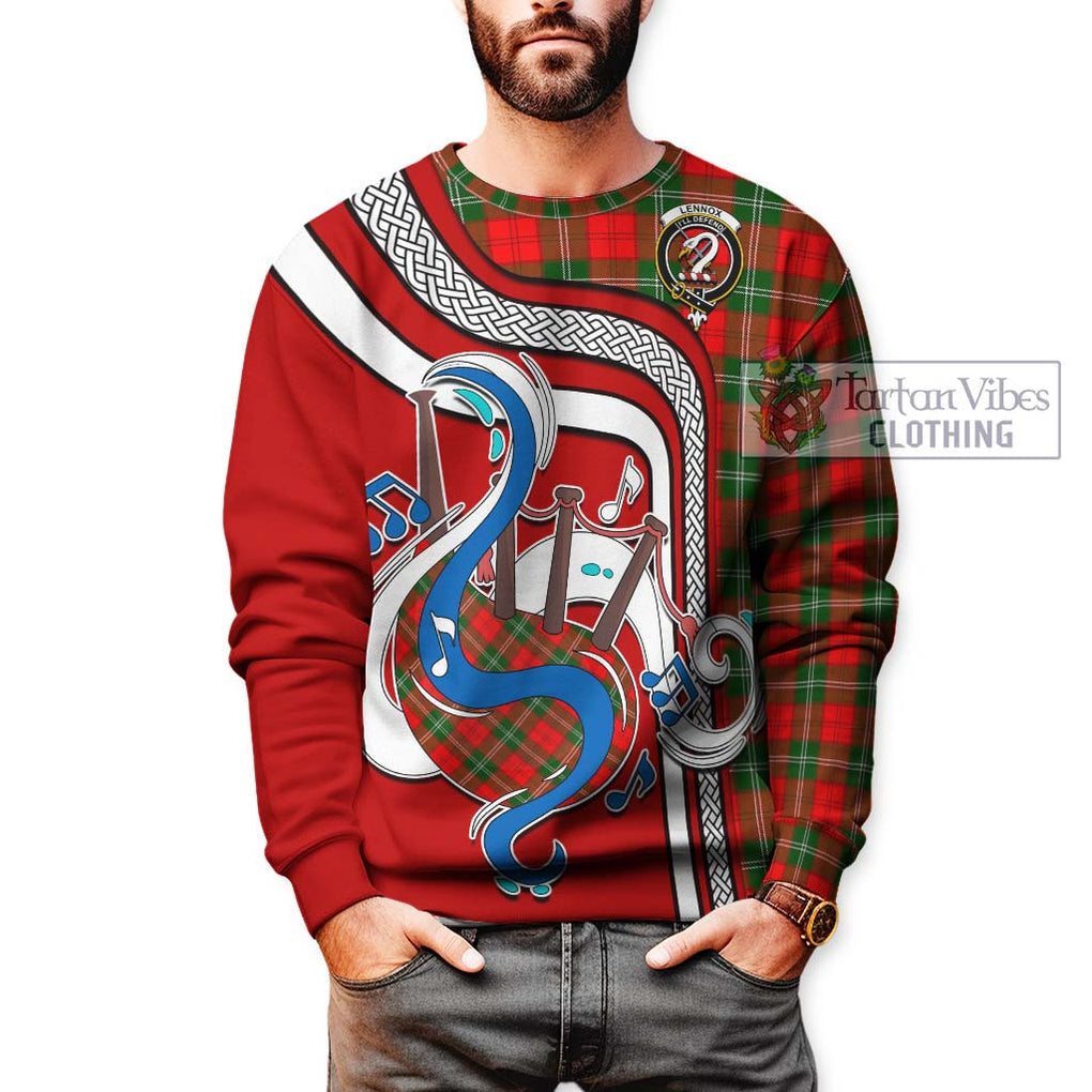 Tartan Vibes Clothing Lennox Modern Tartan Sweatshirt with Epic Bagpipe Style