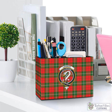 Lennox Modern Tartan Pen Holder with Family Crest