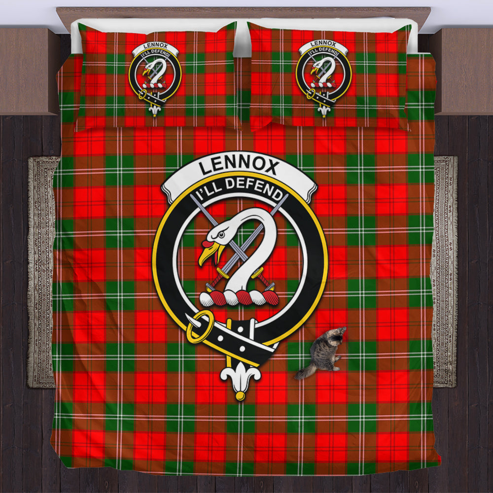 Lennox Modern Tartan Bedding Set with Family Crest US Bedding Set - Tartan Vibes Clothing