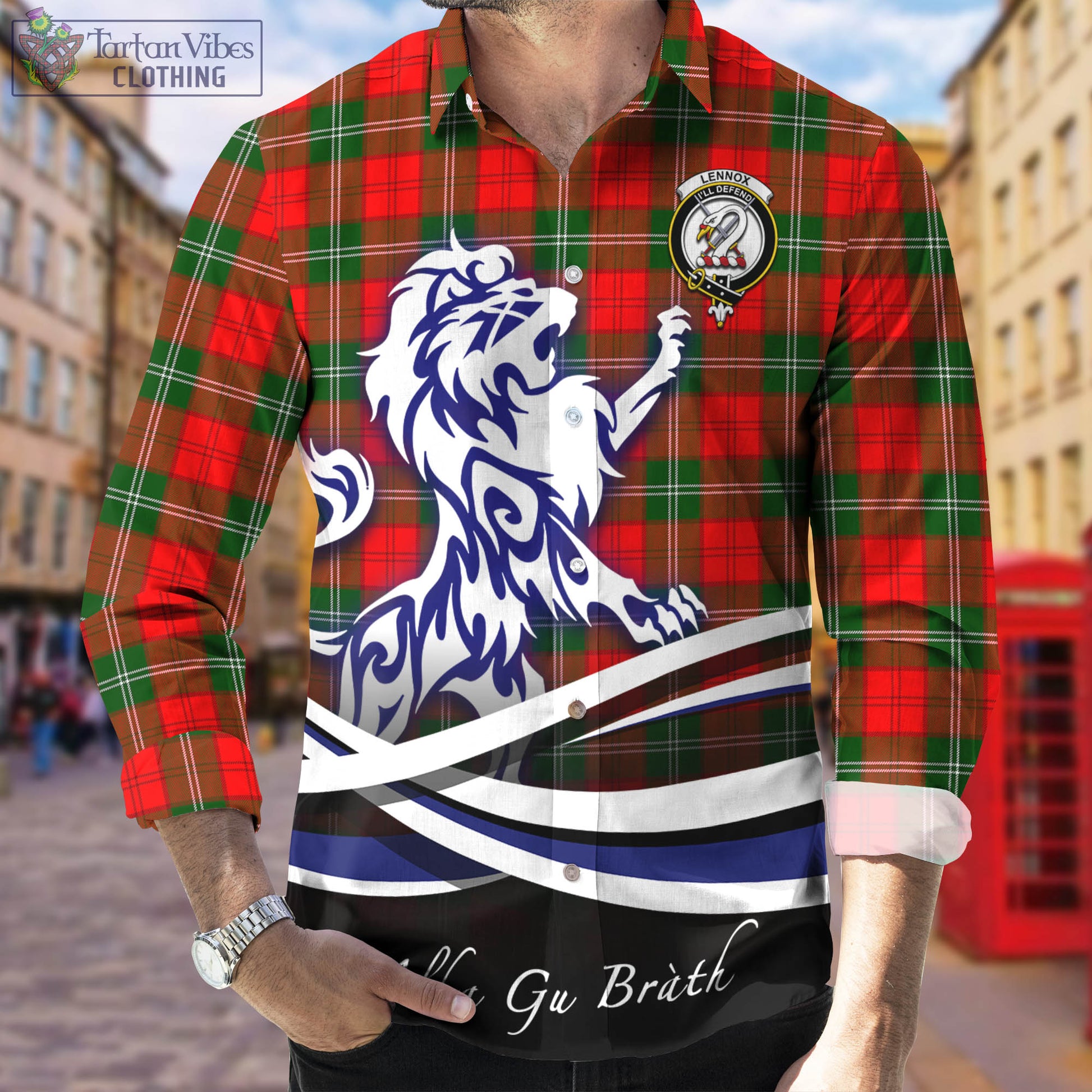 lennox-modern-tartan-long-sleeve-button-up-shirt-with-alba-gu-brath-regal-lion-emblem