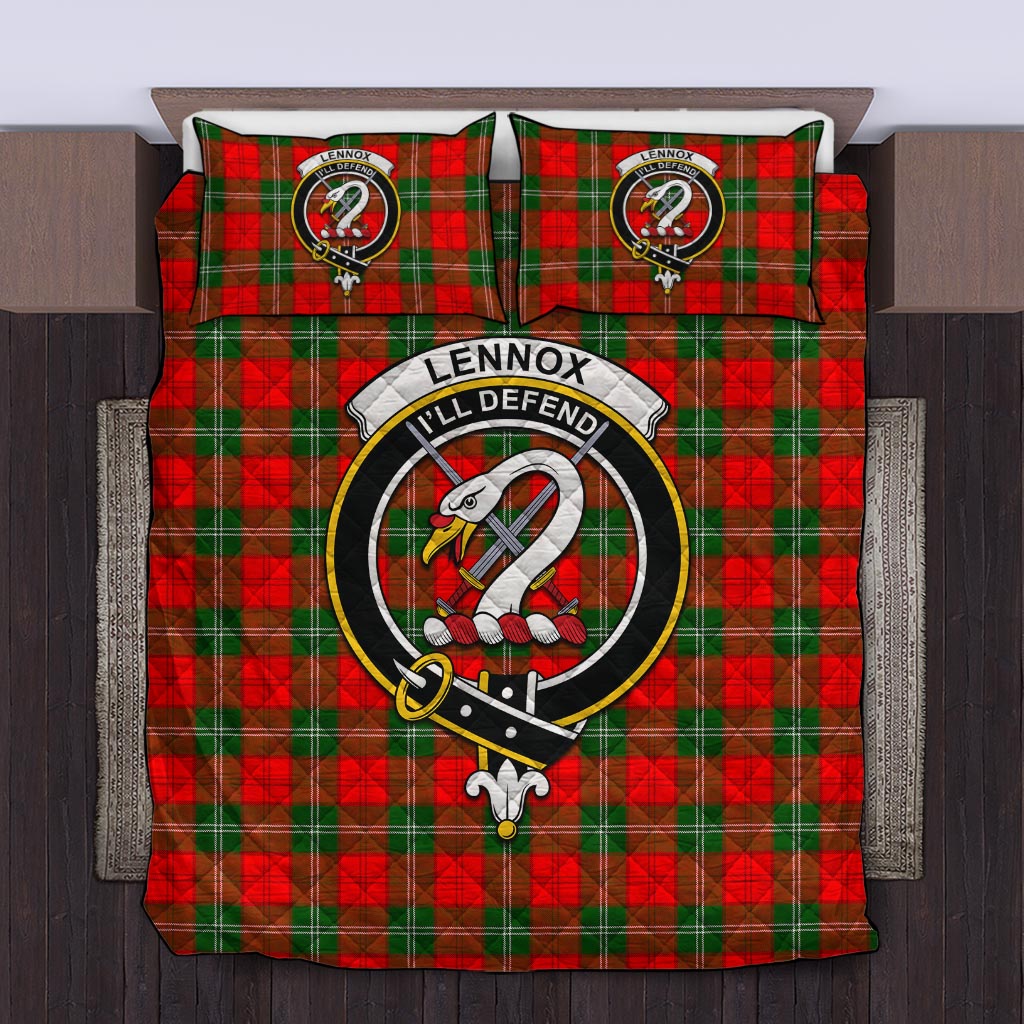 Lennox Modern Tartan Quilt Bed Set with Family Crest Twin - Tartan Vibes Clothing