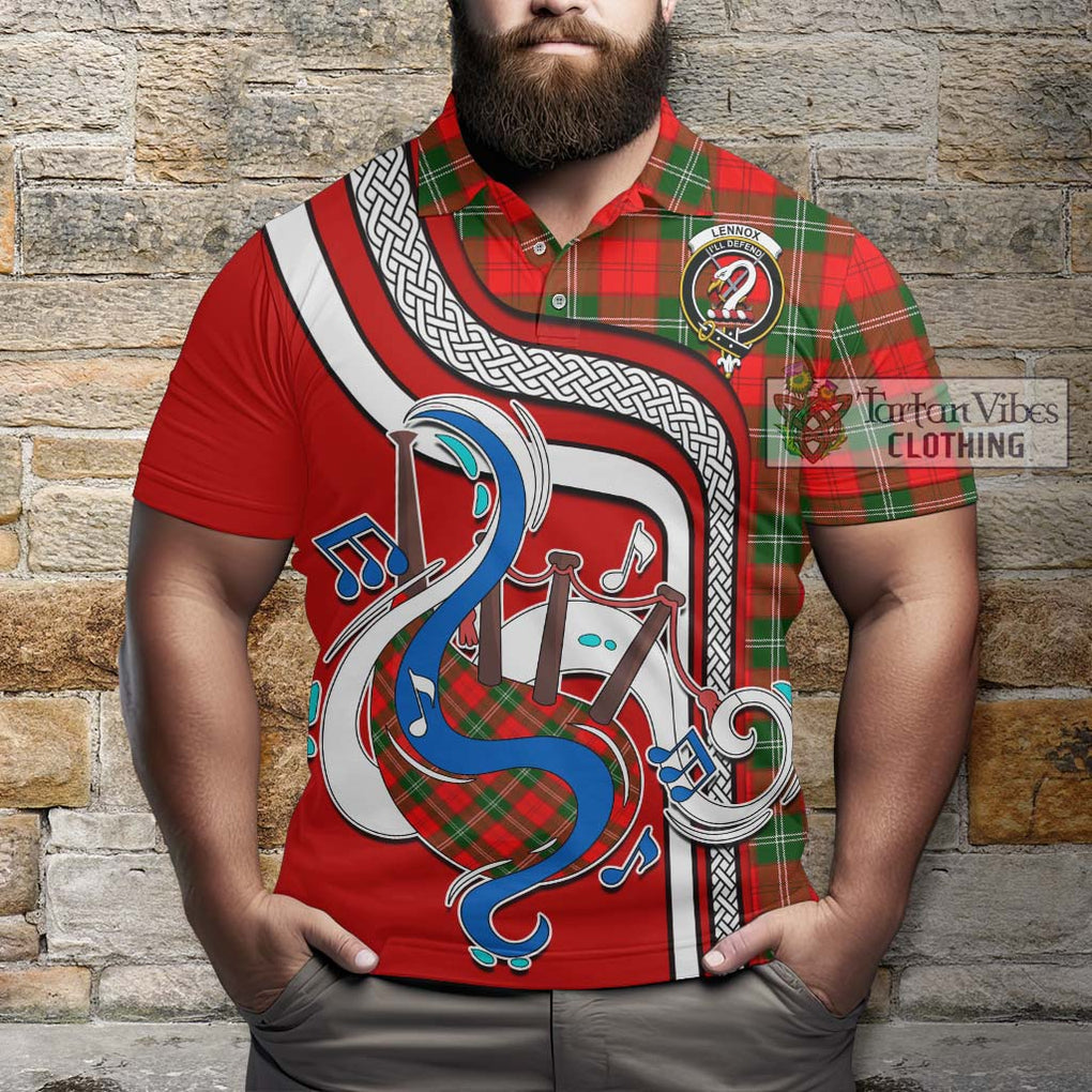 Tartan Vibes Clothing Lennox Modern Tartan Polo Shirt with Epic Bagpipe Style