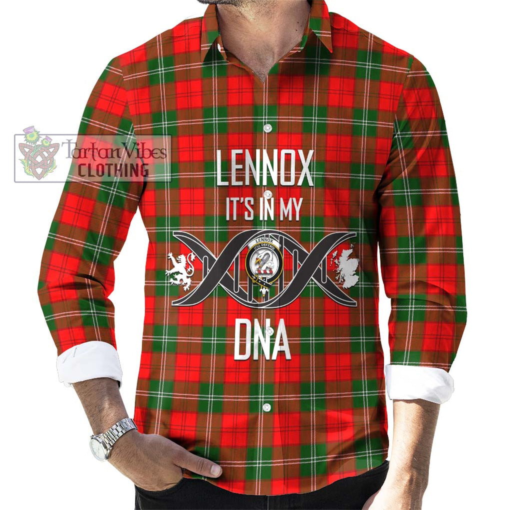 Lennox Modern Tartan Long Sleeve Button Shirt with Family Crest DNA In Me Style Men's Shirt S - Tartanvibesclothing Shop