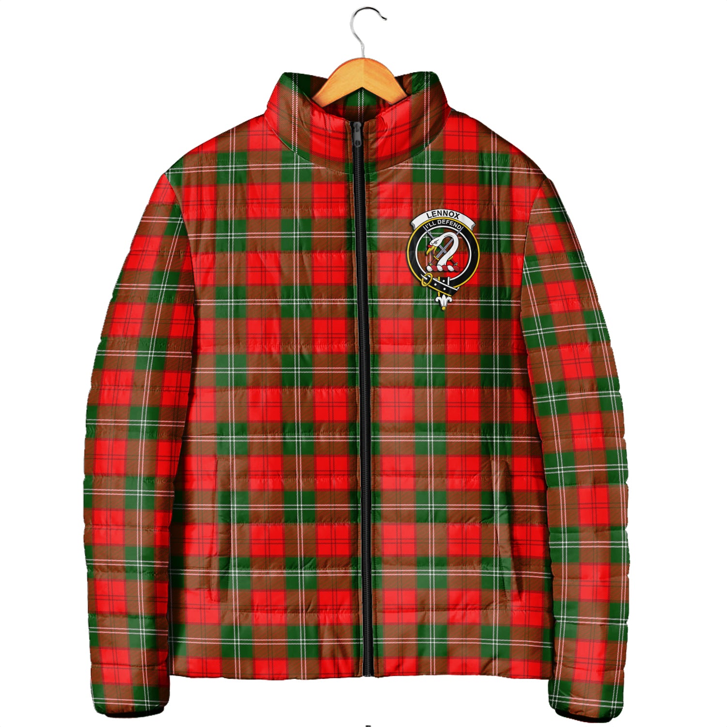 Lennox Modern Tartan Padded Jacket with Family Crest - Tartanvibesclothing