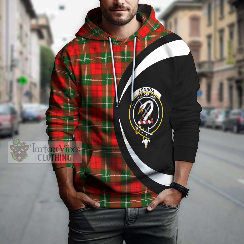 Tartan Vibes Clothing Lennox Modern Tartan Hoodie with Family Crest Circle Style