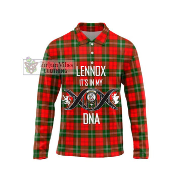 Lennox Modern Tartan Long Sleeve Polo Shirt with Family Crest DNA In Me Style