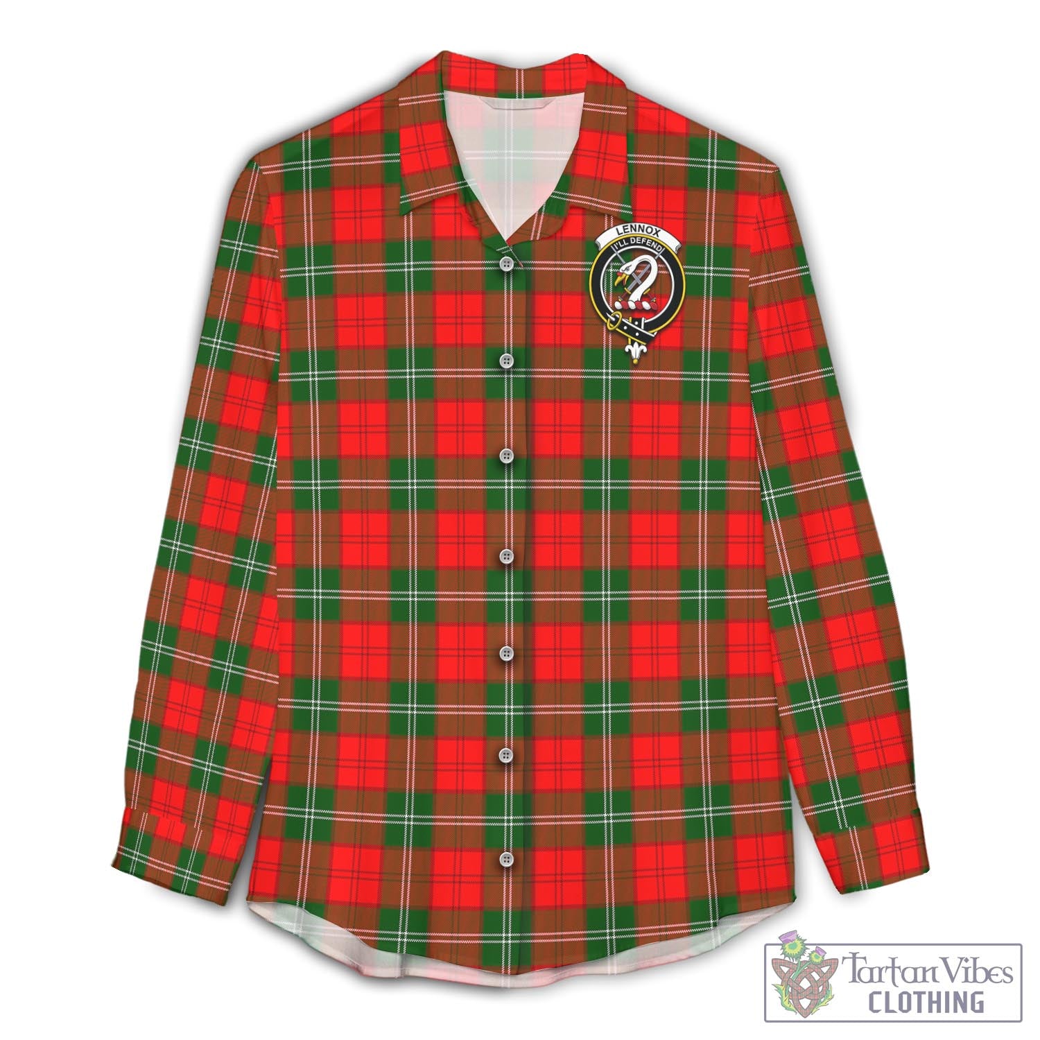 Tartan Vibes Clothing Lennox Modern Tartan Womens Casual Shirt with Family Crest