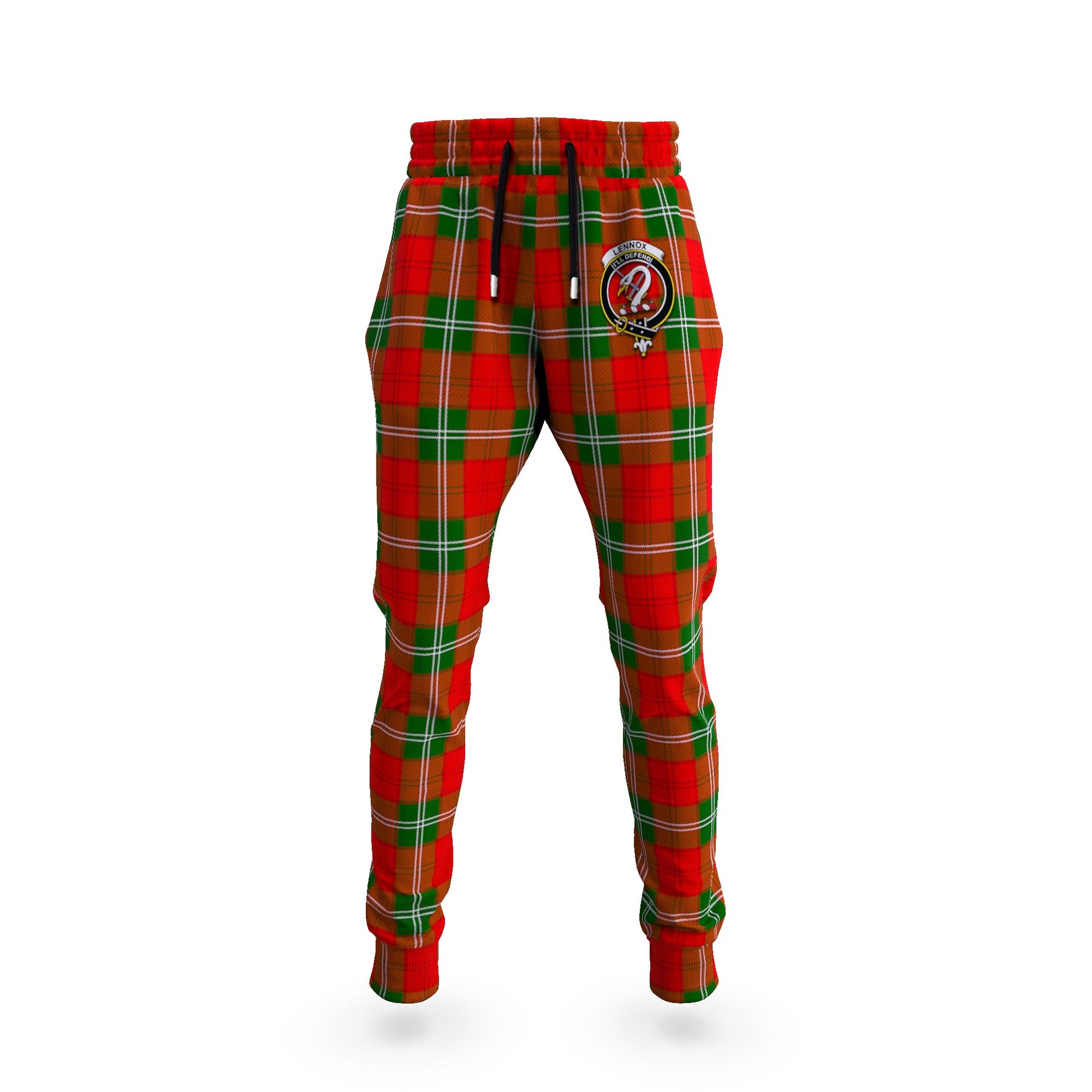 Lennox Modern Tartan Joggers Pants with Family Crest - Tartanvibesclothing