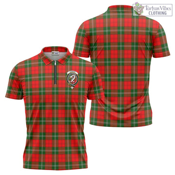 Lennox Modern Tartan Zipper Polo Shirt with Family Crest