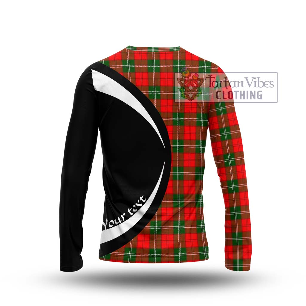 Lennox Modern Tartan Long Sleeve T-Shirt with Family Crest Circle Style - Tartan Vibes Clothing