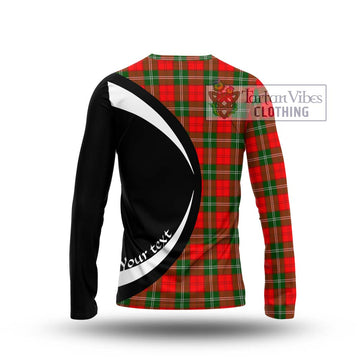 Lennox Modern Tartan Long Sleeve T-Shirt with Family Crest Circle Style