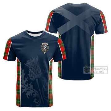 Lennox Modern Tartan Cotton T-shirt with Family Crest and Scottish Thistle Vibes Sport Style