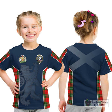 Lennox Modern Tartan Kid T-Shirt with Family Crest and Lion Rampant Vibes Sport Style