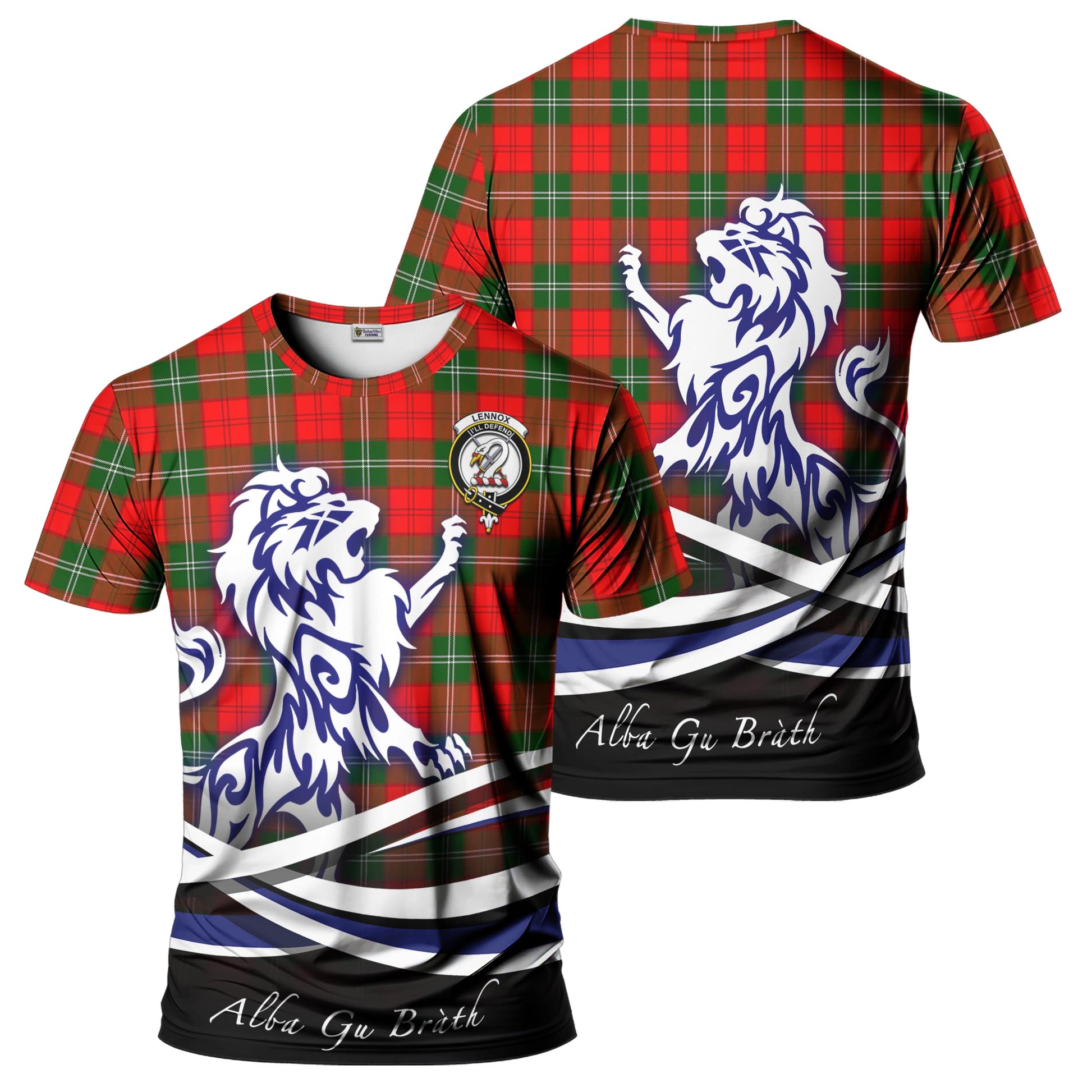 lennox-modern-tartan-t-shirt-with-alba-gu-brath-regal-lion-emblem