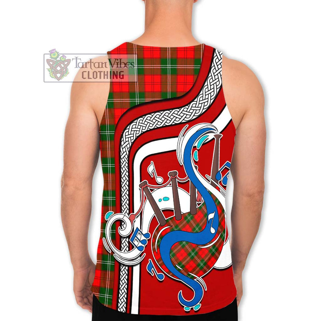 Lennox Modern Tartan Men's Tank Top with Epic Bagpipe Style - Tartanvibesclothing Shop