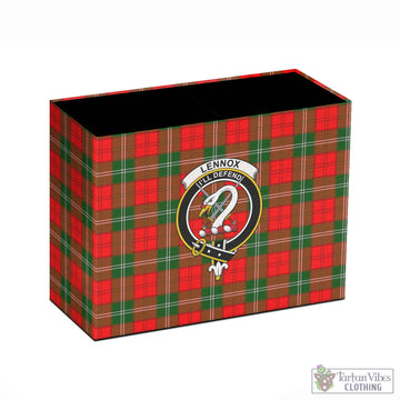 Lennox Modern Tartan Pen Holder with Family Crest