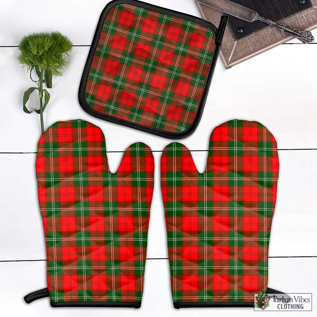 Lennox Modern Tartan Combo Oven Mitt & Pot-Holder Combo 1 Oven Mitt & 1 Pot-Holder Black - Tartan Vibes Clothing