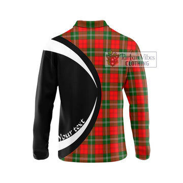 Lennox Modern Tartan Long Sleeve Polo Shirt with Family Crest Circle Style