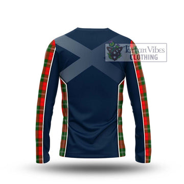 Lennox Modern Tartan Long Sleeve T-Shirt with Family Crest and Lion Rampant Vibes Sport Style