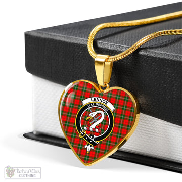 Lennox Modern Tartan Heart Necklace with Family Crest