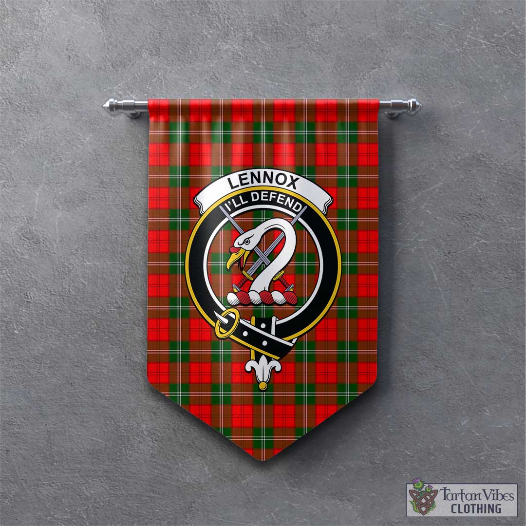 Tartan Vibes Clothing Lennox Modern Tartan Gonfalon, Tartan Banner with Family Crest