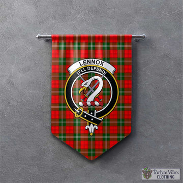 Lennox Modern Tartan Gonfalon, Tartan Banner with Family Crest