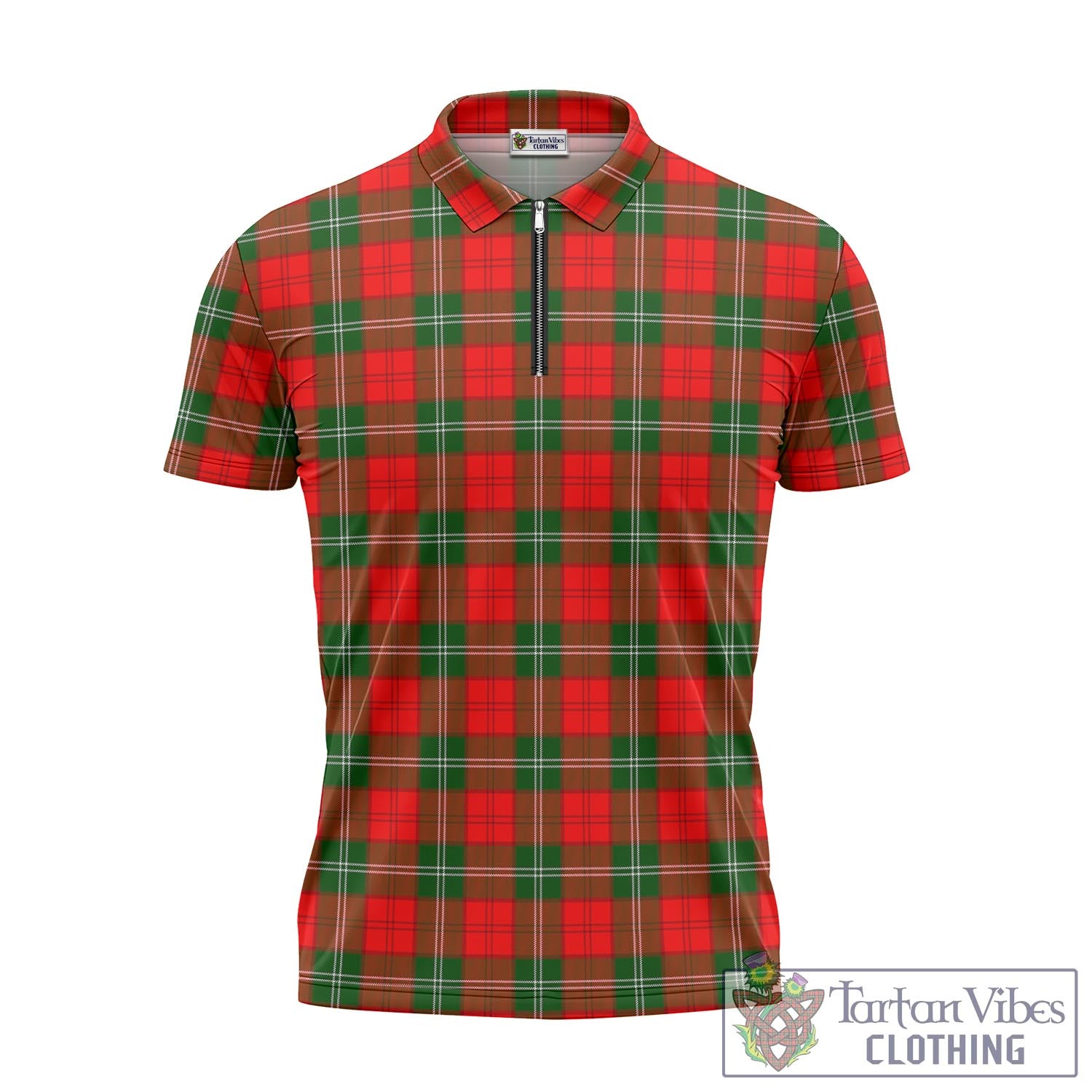 Tartan Vibes Clothing Lennox Modern Tartan Zipper Polo Shirt