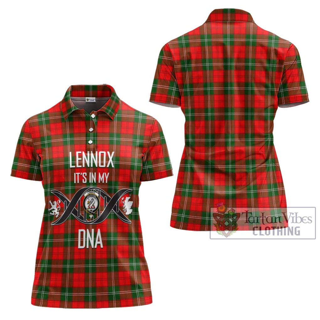 Lennox Modern Tartan Women's Polo Shirt with Family Crest DNA In Me Style - Tartanvibesclothing Shop