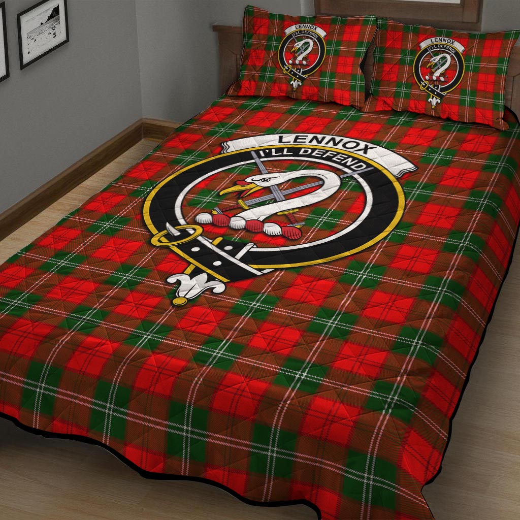 Lennox Modern Tartan Quilt Bed Set with Family Crest - Tartan Vibes Clothing