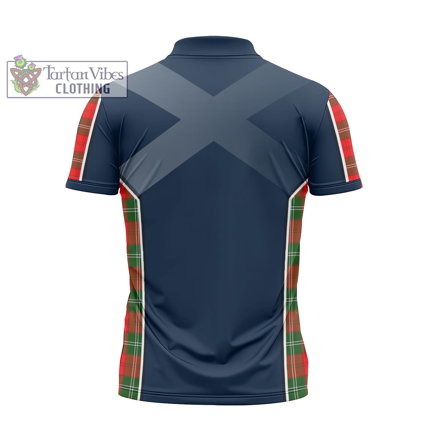 Tartan Vibes Clothing Lennox Modern Tartan Zipper Polo Shirt with Family Crest and Scottish Thistle Vibes Sport Style