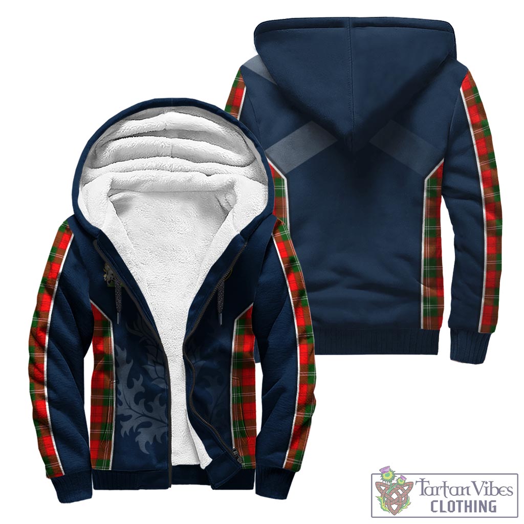 Tartan Vibes Clothing Lennox Modern Tartan Sherpa Hoodie with Family Crest and Scottish Thistle Vibes Sport Style